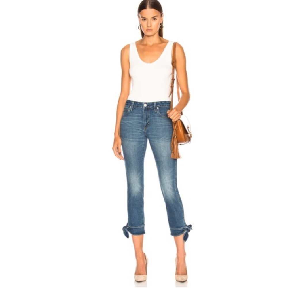 NWT AMO ANTHROPOLOGIE JEANS Cropped Jeans w/ tie